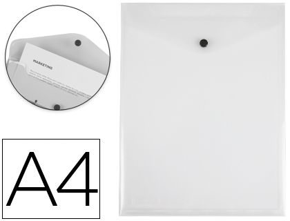 [DS12] CARPETA LIDERPAPEL DOSSIER BROCHE POLIPROPILENO DIN A4 FORMATO VERTICAL TRANSPARENTE 50 HOJAS