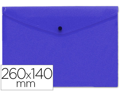 [DS54] CARPETA LIDERPAPEL DOSSIER BROCHE POLIPROPILENO TAMAÑO SOBRE AMERICANO 260X140 MM AZUL TRANSLUCIDO
