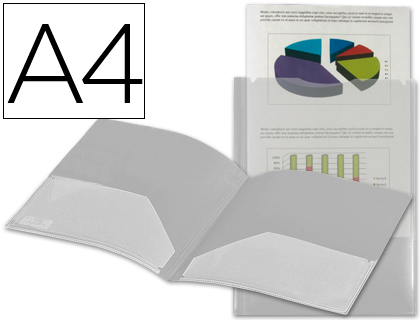 [KG04] CARPETA LIDERPAPEL DOSSIER DOS BOLSAS CANGURO 45684 POLIPROPILENO DIN A4 TRANSPARENTE