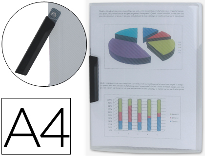 [DP13] CARPETA LIDERPAPEL DOSSIER PINZA LATERAL 35445 POLIPROPILENO DIN A4 INCOLORA 30 HOJAS PINZA GIRATORIA