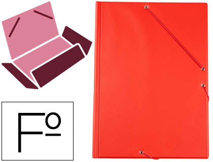[CG82] CARPETA LIDERPAPEL GOMAS PLASTICO FOLIO SOLAPAS COLOR ROJO