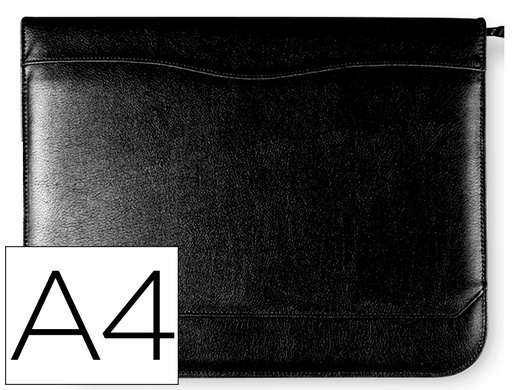 [KF17201] CARPETA PORTAFOLIOS Q-CONNECT CREMALLERA 4 ANILLAS 20 MM CONCALCULADORA CON BOLSA PARA MOVIL COLOR NEGRO 260X355 MM