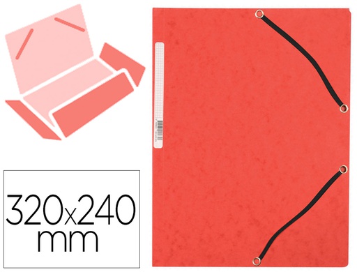 [KF02165] CARPETA Q-CONNECT GOMAS KF02165 CARTON SIMIL-PRESPAN SOLAPAS 320X243 MM ROJA