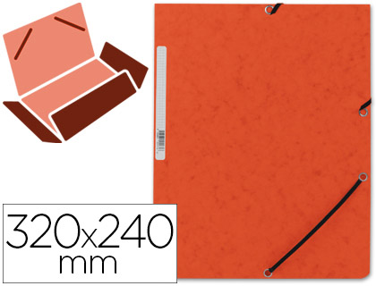 [KF02170] CARPETA Q-CONNECT GOMAS KF02170 CARTON SIMIL-PRESPAN SOLAPAS 320X243 MM NARANJA