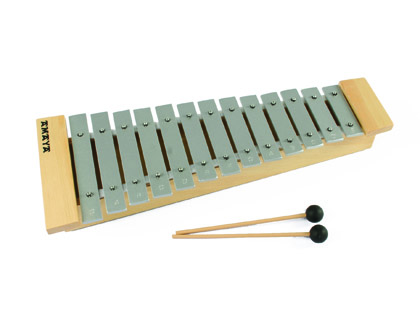 [441008] CARRILLON AMAYA CON BAQUETAS EN MADERA DE PINO Y METAL 48X18X6,5 CM