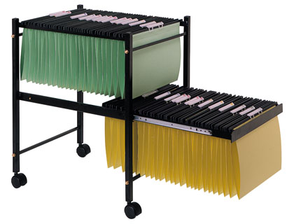 [KF15266] CARRITO Q-CONNECT PARA CARPETAS COLGANTES FOLIO CON RUEDAS Y BANDEJA INFERIOR EXTRAIBLE COLOR NEGRO