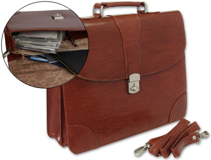[KF02610] CARTERA PORTADOCUMENTOS Q-CONNECT KF02610 CON CORREA Y DPTOS INTERIORES MARRON