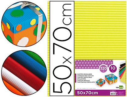 [CN07] CARTON ONDULADO LIDERPAPEL 50 X 70CM 320G/M2 AMARILLO