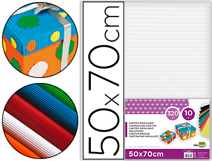 [CN01] CARTON ONDULADO LIDERPAPEL 50 X 70CM 320G/M2 BLANCO