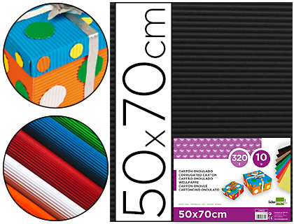 [CN14] CARTON ONDULADO LIDERPAPEL 50 X 70CM 320G/M2 NEGRO