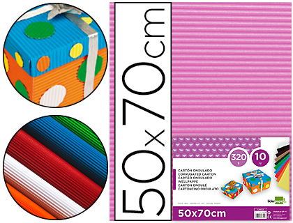 [CN04] CARTON ONDULADO LIDERPAPEL 50 X 70CM 320G/M2 ROSA