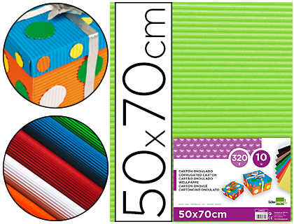 [CN09] CARTON ONDULADO LIDERPAPEL 50 X 70CM 320G/M2 VERDE PISTACHO