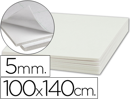 [LU10] CARTON PLUMA LIDERPAPEL BLANCO ADHESIVO 1 CARA 100X140 CM ESPESOR 5 MM
