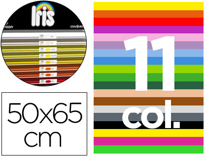 [C200040832] CARTULINA GUARRO 50X65 CONTENI DO \"C\" 25 HOJAS X 5 COLORES + 25 HOJAS X 4 COLORES FLUO + 25HOJAS X 2 COLORES METAL 185G
