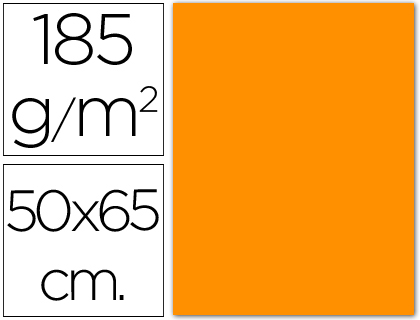 [C200040224] CARTULINA CANSON 50X65 09 NARANJA CM 185 GR -UNIDAD-