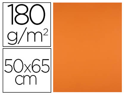 [CX65] CARTULINA LIDERPAPEL 50X65 CM 180G/M2 NARANJA PAQUETE DE 25 HOJAS
