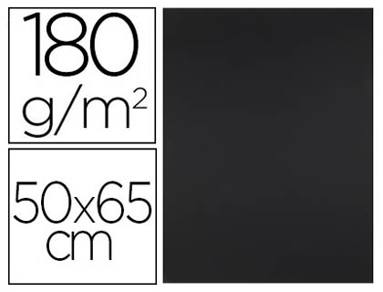 [CX66] CARTULINA LIDERPAPEL 50X65 CM 180G/M2 NEGRO PAQUETE DE 25 HOJAS