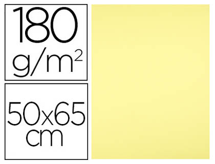 [CT34] CARTULINA LIDERPAPEL 50X65 CM 180 GR AMARILLO MEDIO UNIDAD
