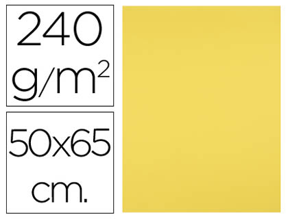 [CX75] CARTULINA LIDERPAPEL 50X65 CM 240G/M2 AMARILLO LIMON PAQUETE DE 25 HOJAS