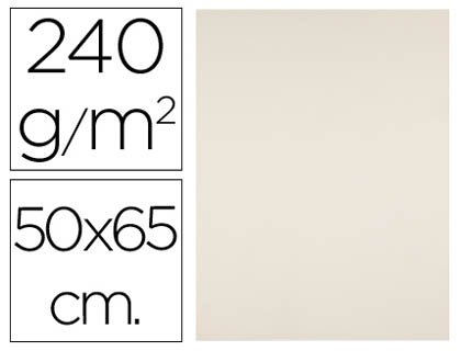 [CX84] CARTULINA LIDERPAPEL 50X65 CM 240G/M2 CREMA PAQUETE DE 25 HOJAS