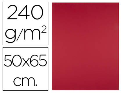 [CX17] CARTULINA LIDERPAPEL 50X65 CM 240G/M2 ROJO NAVIDAD