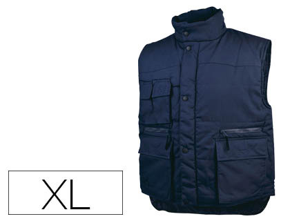 [SIER2MOXl] CHALECO DELTAPLUS MULTIBOLSILLOS CON CREMALLERA CINTURA ELASTICA COLOR AZUL NARANJA TALLA XL