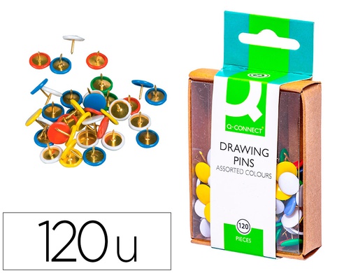 [KF02020] CHINCHETA Q-CONNECT COLORES SURTIDOS CAJA DE 120 UNIDADES