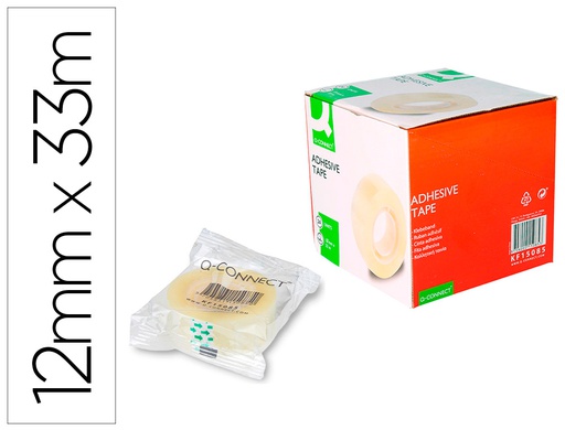 [KF15086] CINTA ADHESIVA Q-CONNECT TRANSPARENTE 33 MT X 12 MM ENCELOFANADA