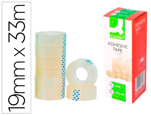 [KF27013] CINTA ADHESIVA Q-CONNECT TRANSPARENTE 33 MT X 19 MM