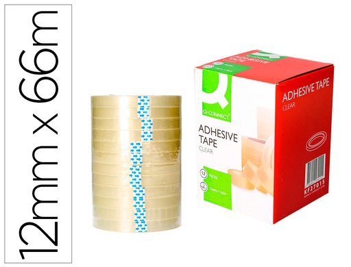 [KF27015] CINTA ADHESIVA Q-CONNECT TRANSPARENTE 66 MT X 12 MM