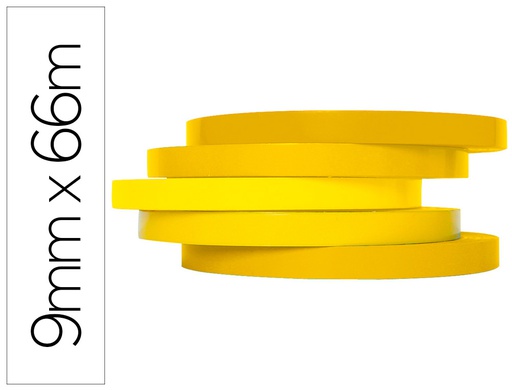 [KF10856] CINTA ADHESIVA Q-CONNECT 66 MT X 9 MM AMARILLA PARA CERRAR BOLSAS
