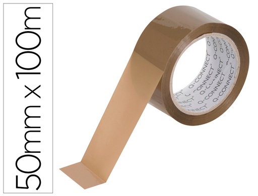 [KF11445] CINTA ADHESIVA Q-CONNECT POLIPROPILENO HAVANA 100 MT X 50 MM PARA EMBALAJE