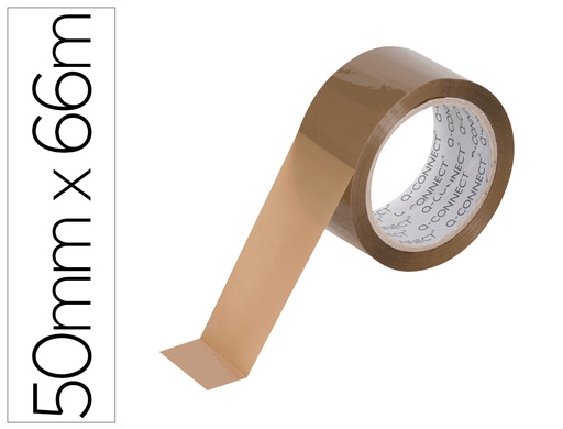 [KF27010] CINTA ADHESIVA Q-CONNECT POLIPROPILENO HAVANA 66 MT X 50 MM PARA EMBALAJE