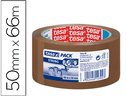 [57168-00000-11] CINTA ADHESIVA TESA MARRON STRONG 66 MT X 50 MM PARA EMBALAJE BAJO RUIDO