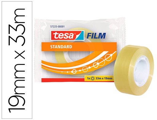 [57225-00001-02] CINTA ADHESIVA TESA STANDARD 33 MT X 19 MM