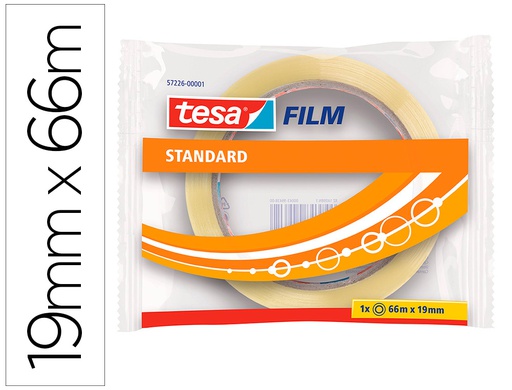 [57226-00001-02] CINTA ADHESIVA TESA STANDARD 66 MT X 19 MM