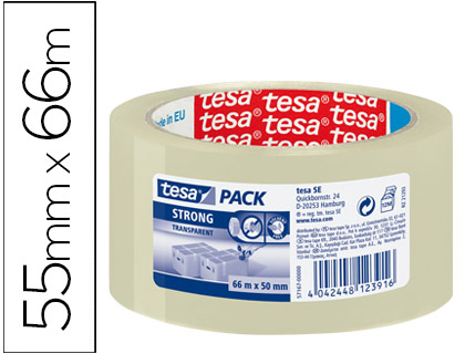 [57167-00000-07] CINTA ADHESIVA TESA TRANSPARENTE STRONG 66 MT X 50 MM PARA EMBALAJE BAJO RUIDO