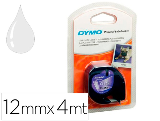 [S0721530] CINTA DYMO 12MM X 4MT TRANSPARENTE PARA MAQUINA LETRATAG