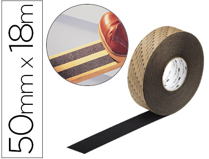 [FN520007769] CINTA ANTIDESLIZANTE 3M SOPORTE DE VINILO ADHESIVO + ABRASIVO 18MT X 50 MM