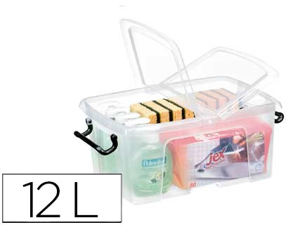 [2006710110] CONTENEDOR PLASTICO CEP 12 LITROS 405X295X183 MM TRANSPARENTE CON TAPA Y CIERRE HERMETICO