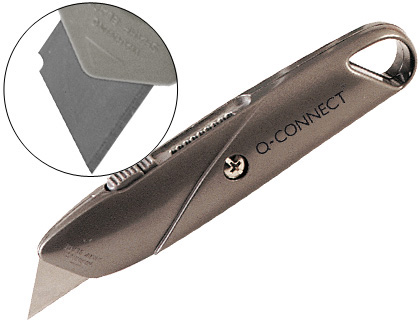[KF10633] CUTER Q-CONNECT METALICO ANCHO RETRACTIL CON MECANISMO DE BLOQUEO CUCHILLA 18 MM XD-53 BLISTER 1 UNIDAD