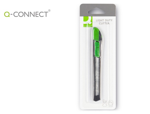 [KF10631] CUTER Q-CONNECT PLASTICO ESTRECHO CON ASA PARA COLGAR CUCHILLA 9 MM XD-07 BLISTER 1 UNIDAD