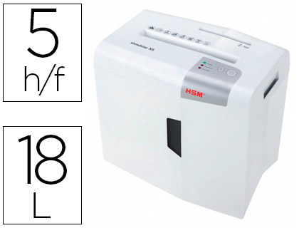 [1043121] DESTRUCTORA DE DOCUMENTOS HSM SHREDSTAR X5 CAPACIDAD DE CORTE 5 H EN PARTICULAS DESTRUYE GRAPAS CLIPS CD Y TARJETAS