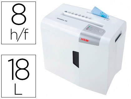 [1044121] DESTRUCTORA DE DOCUMENTOS HSM SHREDSTAR X8 CAPACIDAD DE CORTE 8 H EN PARTICULAS DESTRUYE GRAPAS CLIPS CD Y TARJETAS