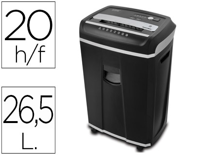 [KF18094] DESTRUCTORA DE DOCUMENTOS Q-CONNECT ANTIATASCOS SEGURIDAD 4P CAPACIDAD DE CORTE 20H CLIPS GRAPAS TARJETAS Y CD 26L