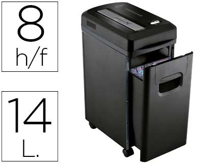 [KF15547] DESTRUCTORA DE DOCUMENTOS Q-CONNECT KF15547 CAPACIDAD DE CORTE 8 H DESTRUYE GRAPAS CLIPS Y TARJETAS PAPELERA 15L