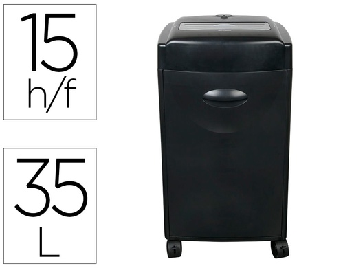 [KF15553] DESTRUCTORA DE DOCUMENTOS Q-CONNECT KF15553 CAPACIDAD DE CORTE 15 H DESTRUYE GRAPAS CLIPS CD Y TARJETAS 35 LITROS