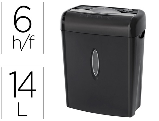 [KF17970] DESTRUCTORA DE DOCUMENTOS Q-CONNECT KF17970 CAPACIDAD DE CORTE 6 H DESTRUYE GRAPAS CLIPS Y TARJETAS PAPELERA 14L
