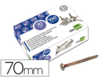 [FS18] ENCUADERNADORES LIDERPAPEL NIQUELADOS N.12 70 MM CAJA DE 100 UNIDADES