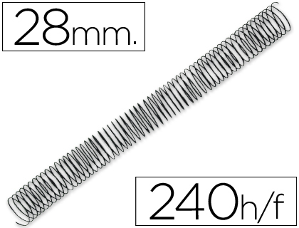 [KF04438] ESPIRAL METALICO Q-CONNECT 64 5:1 28MM 1,2MM CAJA DE 50 UNIDADES